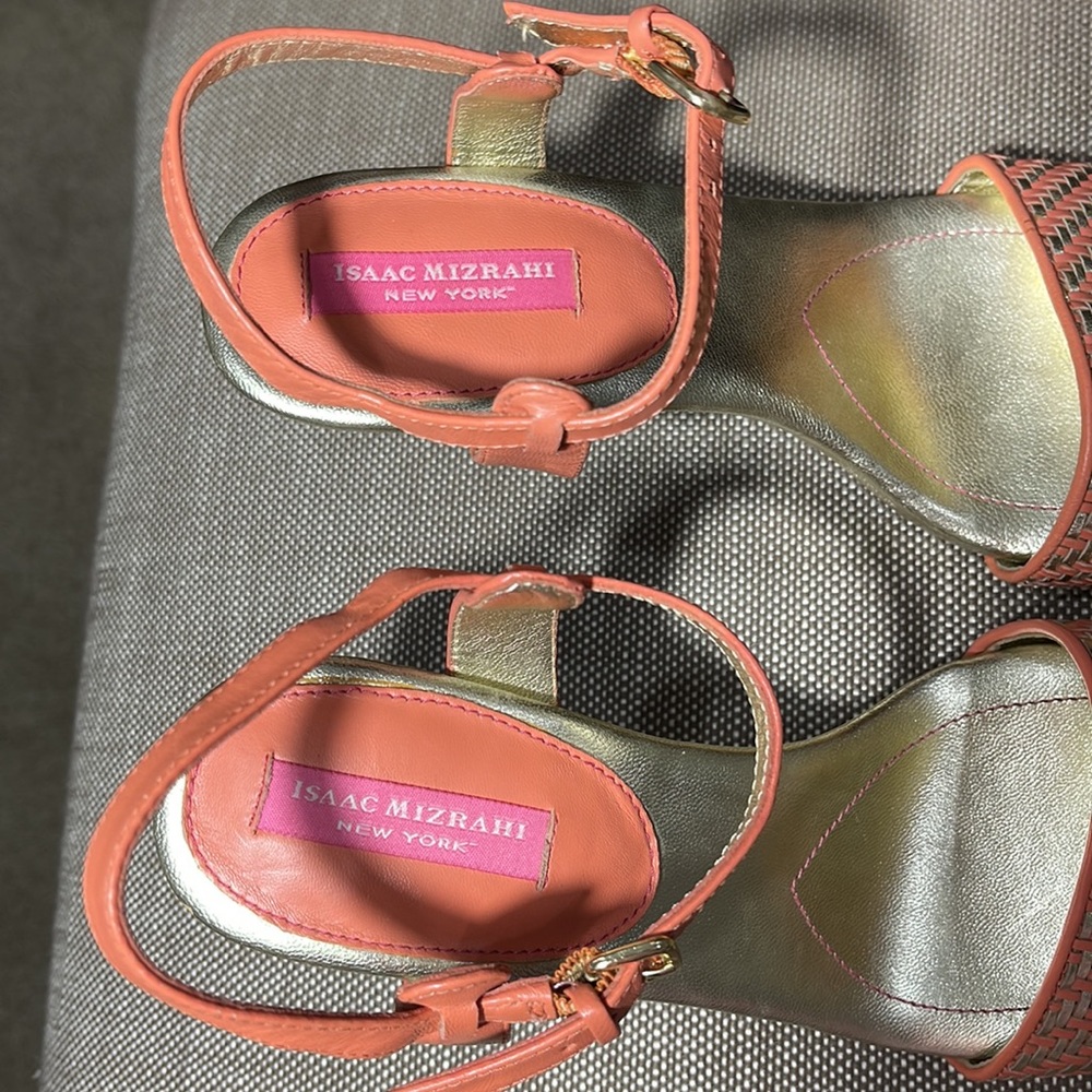 Isaac Mizrahi Stilettos.  Never Worn.  Orange and Gold. - Picture 2 of 8